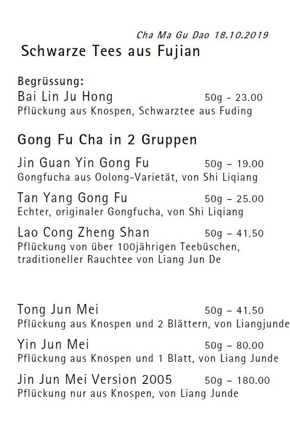 Menu Oktober 2019